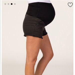 Pinkblush Black Raw Hem Maternity Shorts